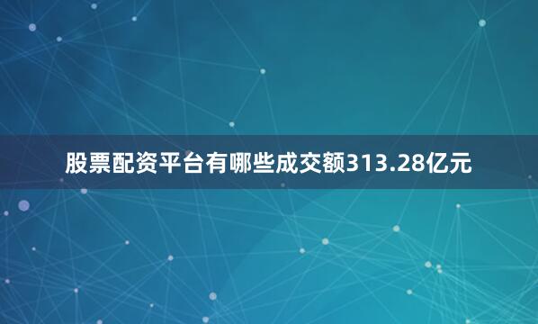 股票配资平台有哪些成交额313.28亿元